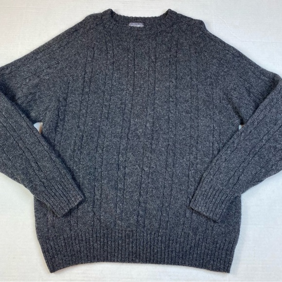 Members Only Sweater Mens Sz XXL Charcoal Gray 100% Wool Casual Pullover - Picture 1 of 8